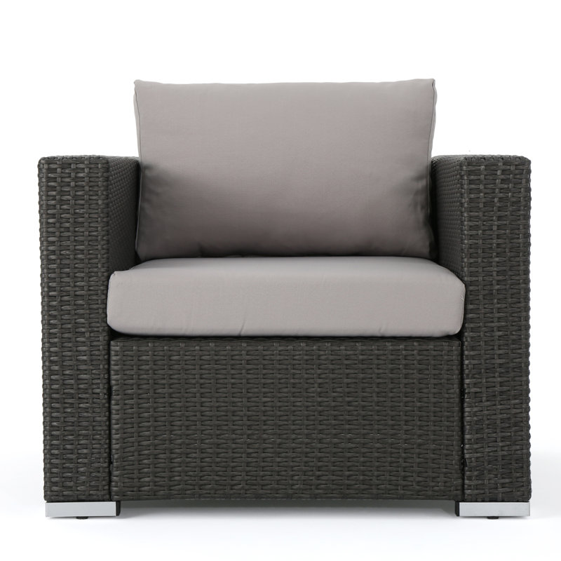 Parfrey Wicker Outdoor Lounge Chair, Gray