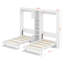 Double lit escamotable simple avec tablettes et armoires de rangement, lit escamotable double escamotable en bois de pin avec rangement-124006959