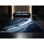 Tapis bleu moelleux et moderne à motif abstrait doux et moelleux Clements-1022437919