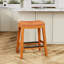 Tabouret de selle, finition patinée, siège en cuir-357969504-357969505