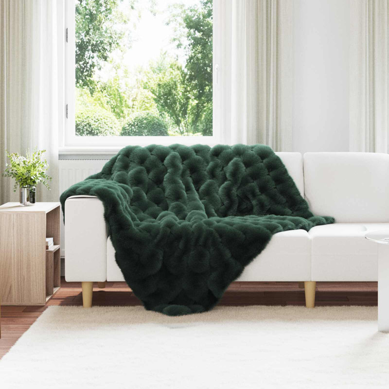 1-36 Throw Blanket, Dark Green, 130cm x 150cm