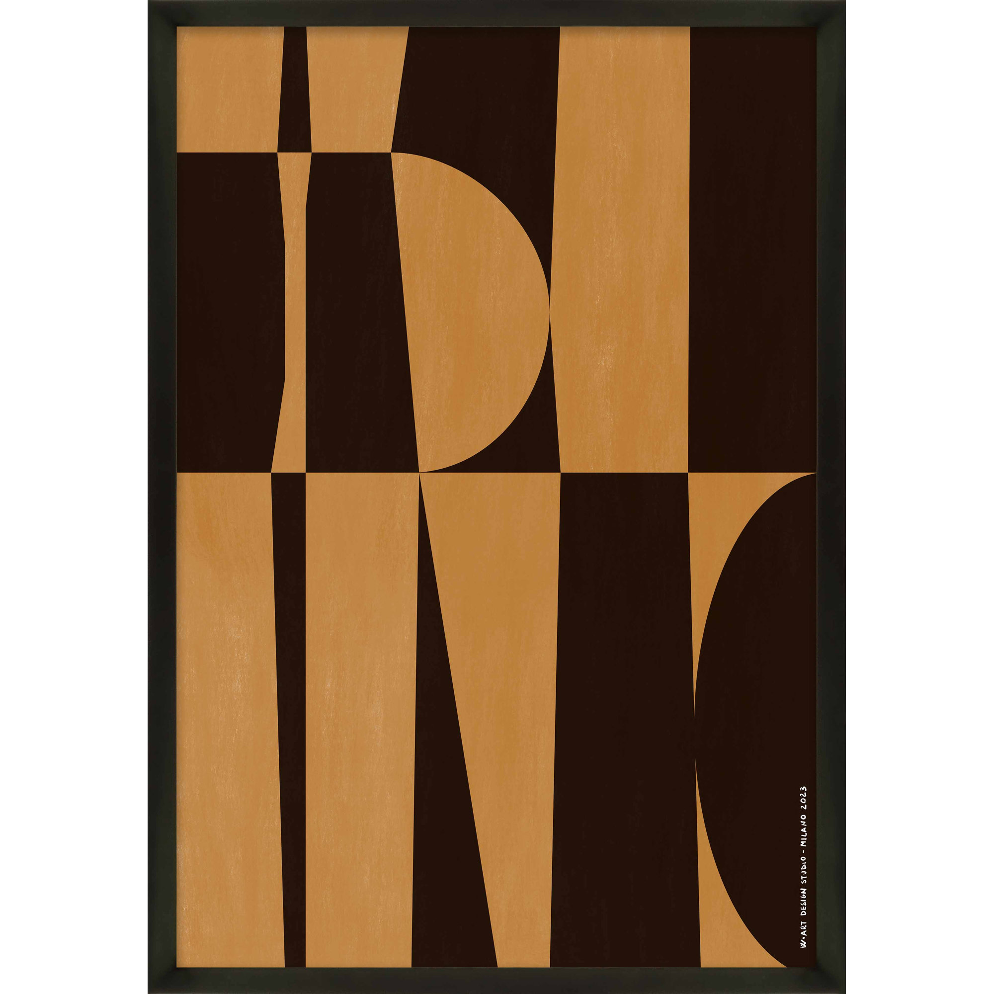 Hues Of Geometry 2 by Romina Gadler, Black Paper Framed, 25" H x 17.5" W