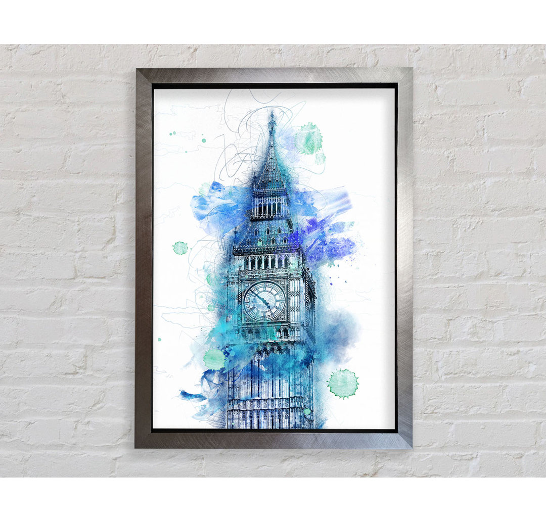 Aquarell Big Ben 1 Gerahmter Druck