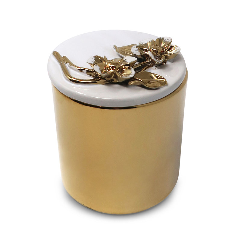 Unscented Jar Candle with Ceramic Holder