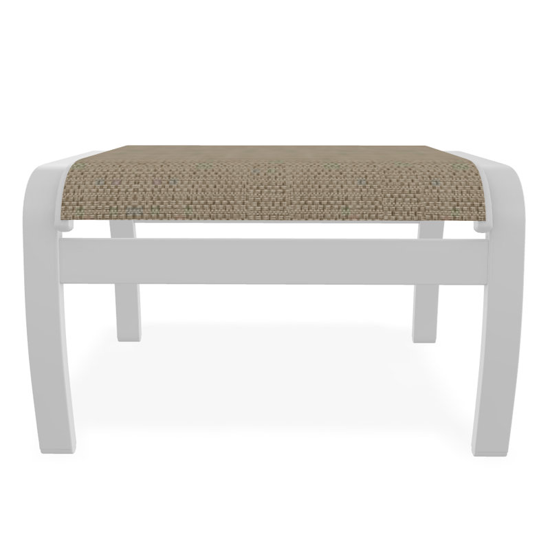 Repose-pieds d'extérieur avec coussin Askar, Newport, Blanc texturé