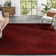 Elle Basics Emerson Modern Solid Deep Red Textured Shag Rug