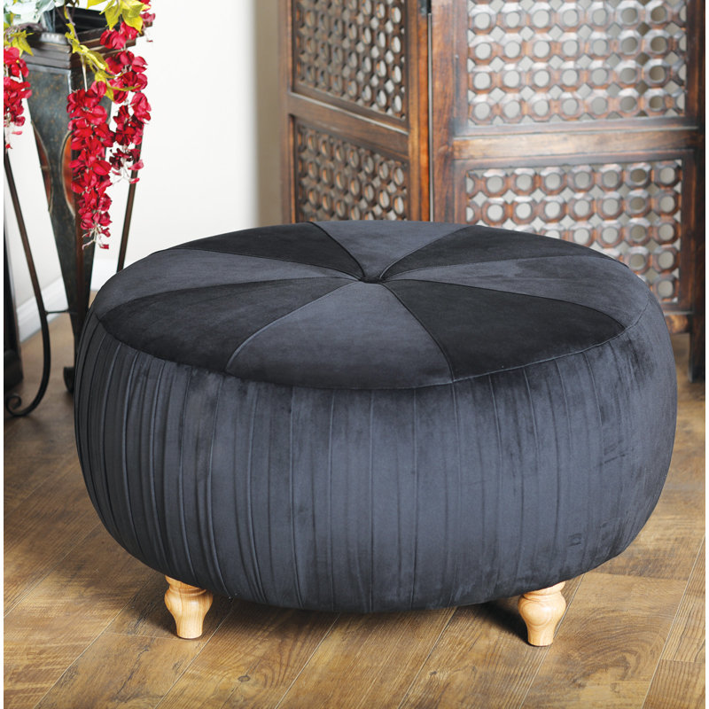 Repose-pieds standard capitonné 35 po Ahlers, Noir
