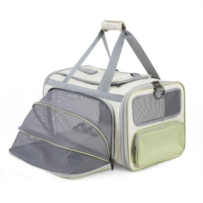 Cat Carrier With ID Tag, TSA Airline Approved Soft Sided Collapsible Pet Travel Carrier, Portable Comfortable Convenient Foldable Cat Travel Bag