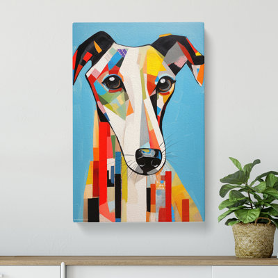 Whippet Constructivism - Wrapped Canvas