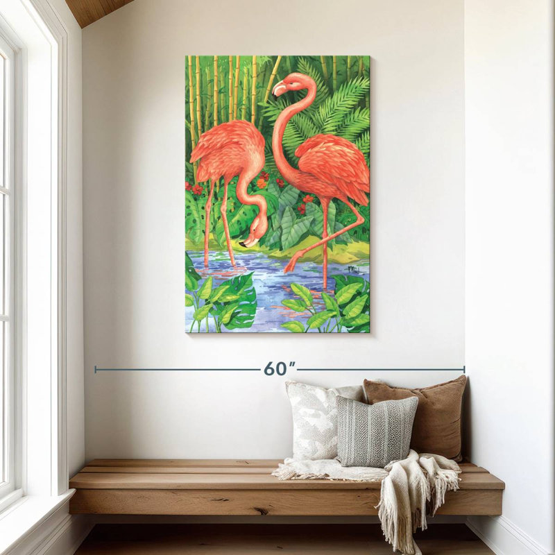 Brampt Bamboo Flamingo, 45" H x 30" W