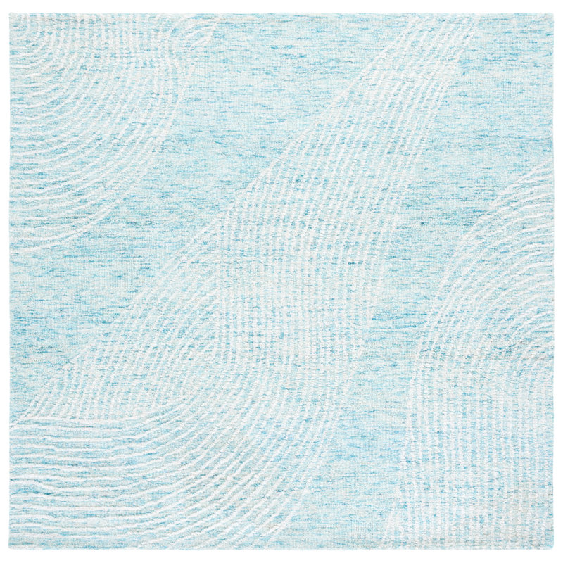Pine Hand Tufted Wool;Cotton Abstract Rug, Square 6'