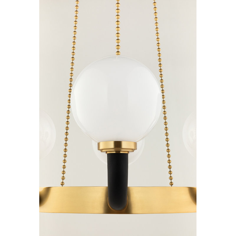 Werner Pendant Light in , 12-Light, Aged Brass/Black