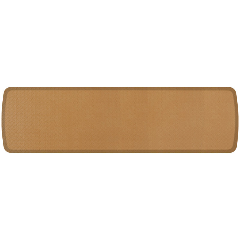 Solid Color Anti-Fatigue Non-Skid Kitchen Mat, 1'8" x 6', Khaki
