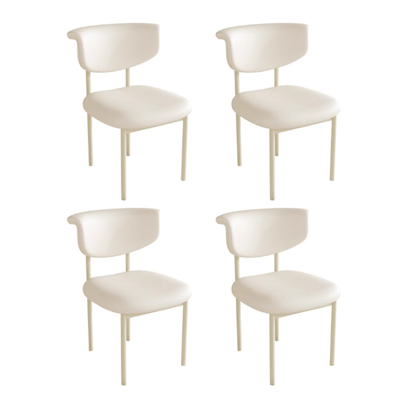 Magnifiques chaises de salle à manger en éponge blanche confortable, 4