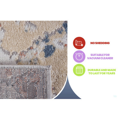 Collection 6.7X9. Tapis contemporain moderne et élégant, ne peluche pas et facile à nettoyer, idéal pour le salon, la chambre ou la salle à manger, 108 x 79 pouces.
