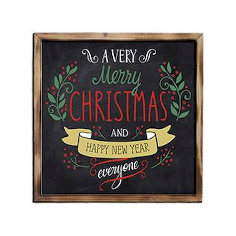Joyeux Noël et bonne année, tableau décoratif en bois
