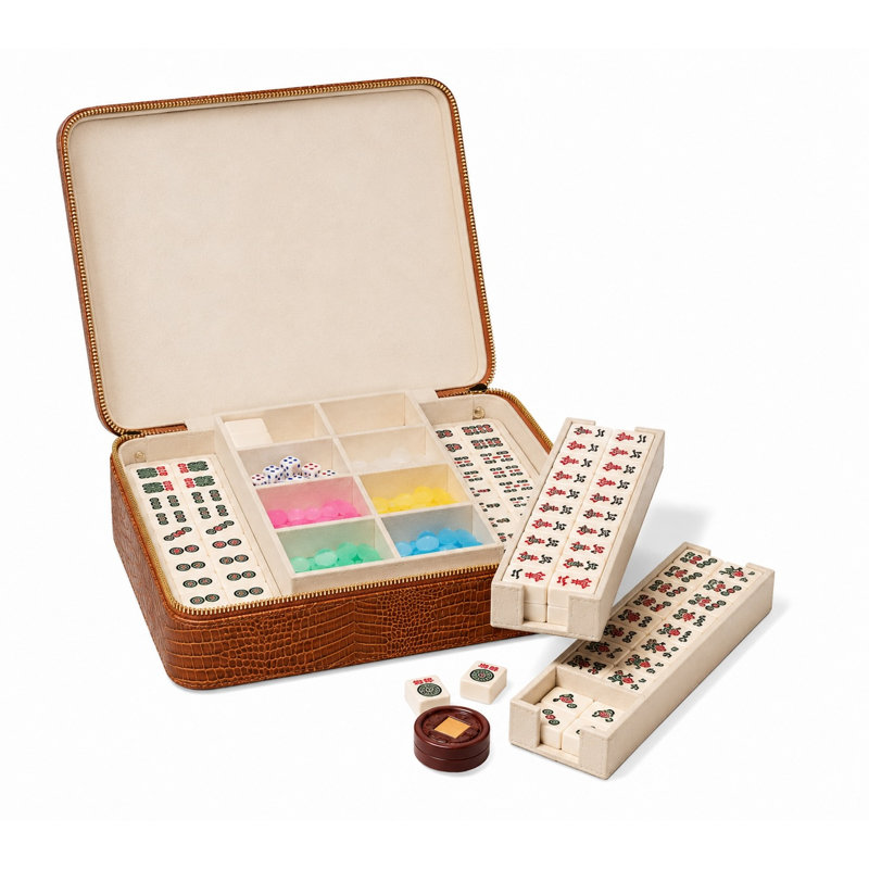 Ensemble de Mahjong Enzo, châtaignier