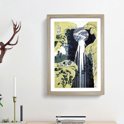 The Waterfall of Amida Behind the Kiso Road by Katsushika Hokusai - Picture Frame Painting Print