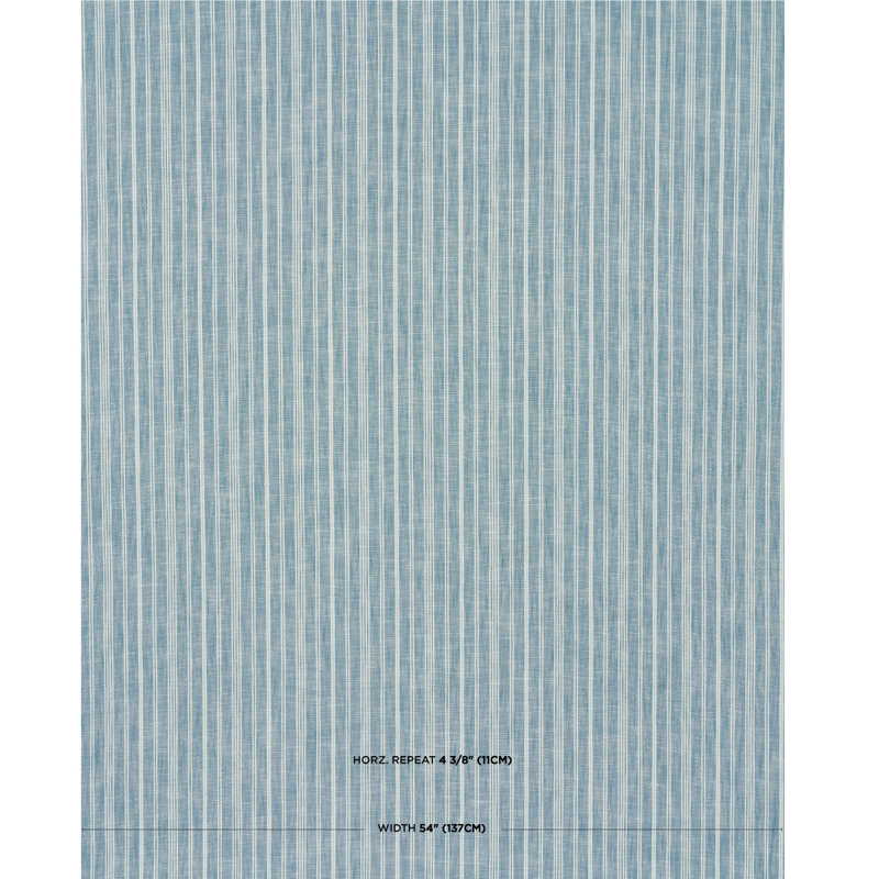 Schumacher x Mark D. Sikes Lucy Stripe Fabric, Indigo