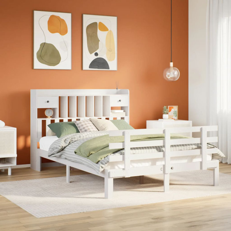 Solid Wood Bed, Natural, 180 x 200 cm