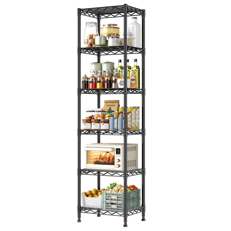 15.8"w Adjustable Metal Wire Shelving Unit, Narrow Shelf For Bathroom, Laundry Room, Kitchen Pantry