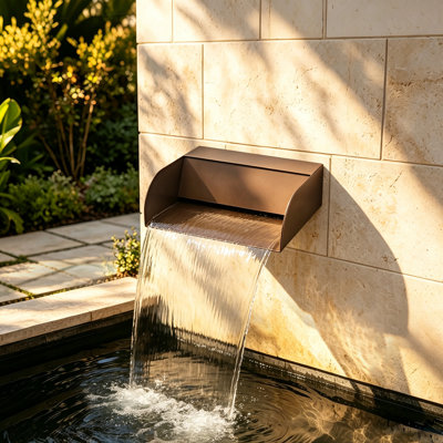 12" C-Type Waterfall Spout with 304 Stainless Steel for Pool Pond Garden