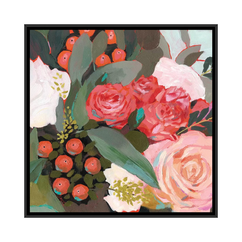 «Eucalyptus Bouquet I», reproduction sur toile, H 18 po x l 18 po x P 1,5 po, Toile avec cadre noir