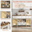Buffet 59 "avec porte de grange, 3 tiroirs, tablette réglable et support à vin amovible 59"-1862079221