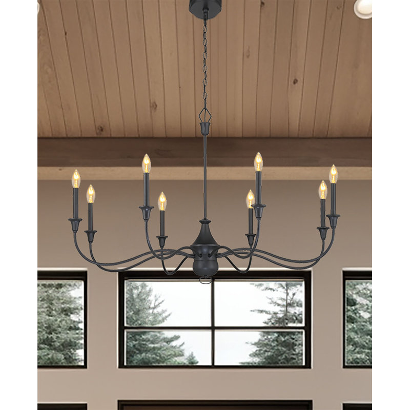 8 - Light Steel Dimmable Empire Chandelier