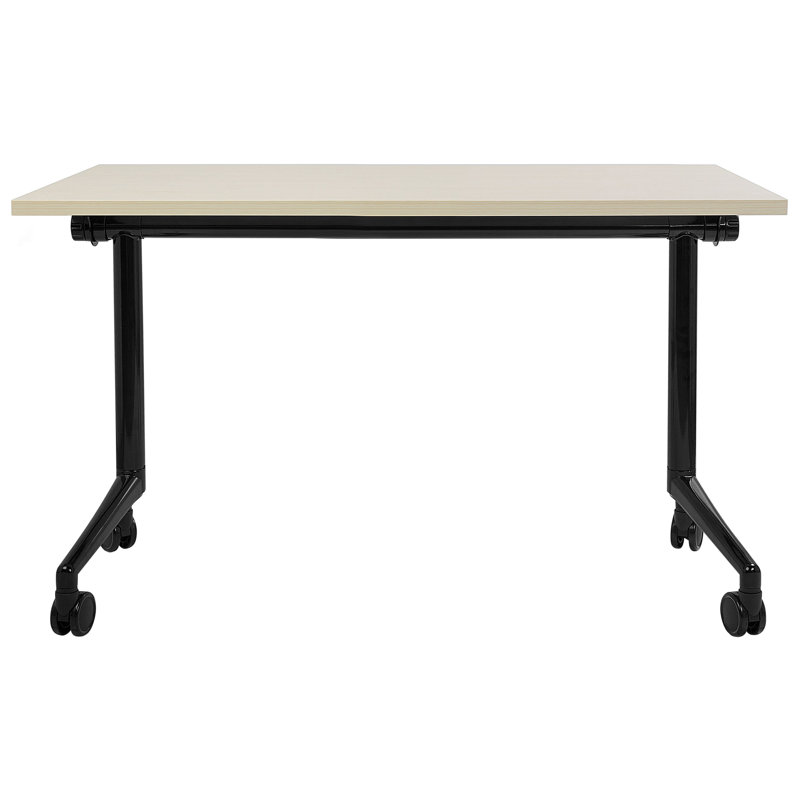 Yawen Metal Base Writing Desk, Brown/White, 120cm H x 60cm W
