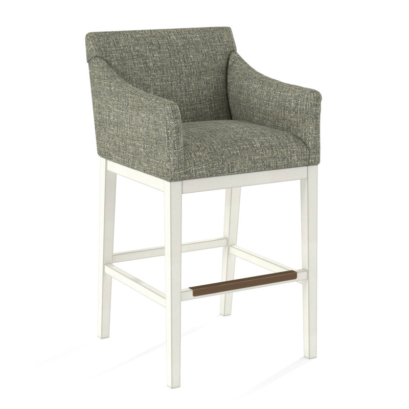 Upholstered Stool, Applause Porpoise, White