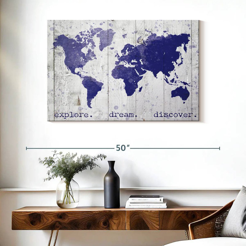 Explore Explore Dream Dream World Map, H 26 po x l 39 po