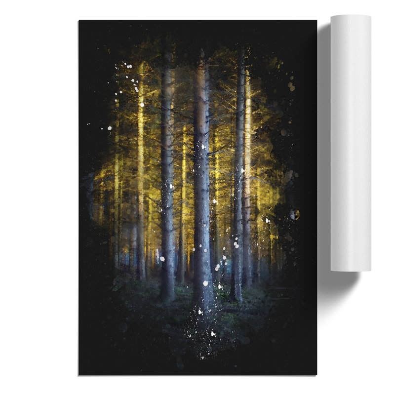 Sunlight Forest Paint Splash - Frameless Print, 42cm H x 30cm W x 0.1cm D