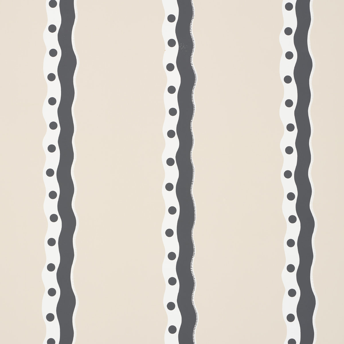 Rousseau Wallpaper Roll, Noir/Cream