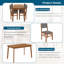 Ensemble de salle à manger 5 pièces de style Mid-Century moderne - table en bois massif et 4 chaises rembourrées, conception compacte pour les petits espaces (47,3 po)