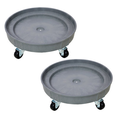 Chariot à tambour en plastique robuste 30 gallons et 55 gallons - Chariot tambour en plastique durable 900 lb Capacité - Chariot de baril avec 5 roulettes pivotantes