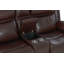 Causeuse inclinable électrique en cuir avec console Charlie, brun foncé