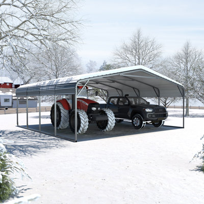 20 ft. W x 20 ft. D Heavy Duty Carport with Galvanized Steel Roof