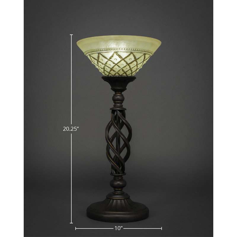 Eleganté Accent Lamp Shown In Dark Granite Finish With 10" Chocolate Icing Glass