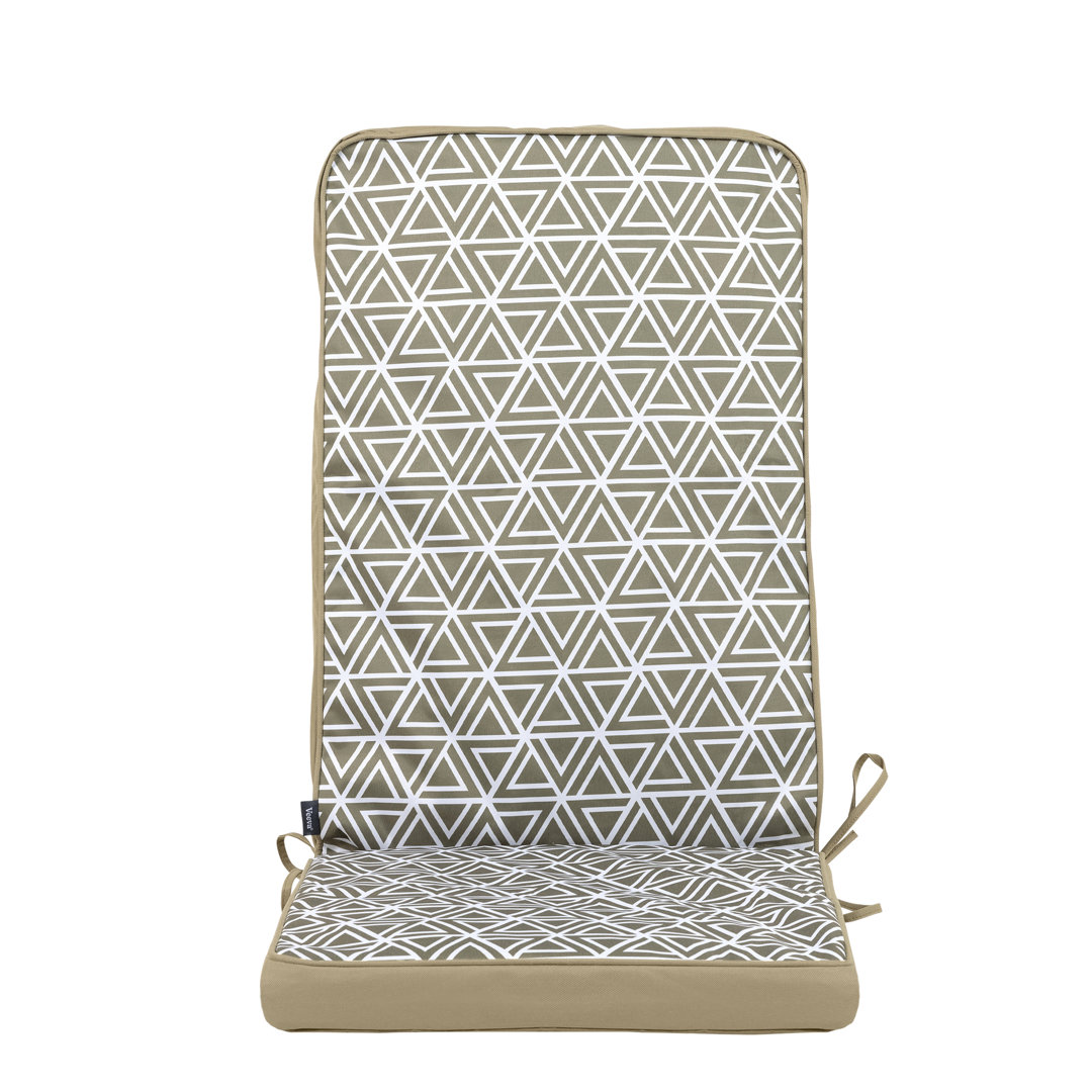 Geometric Outdoor High Back Seat Pad