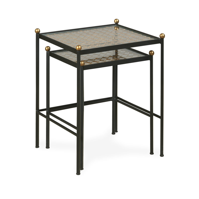 Great South Bay Glass Nesting End Table
