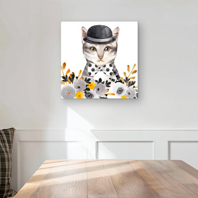 Chic cat - Yellow Bedroom Metal Print | Stylish Home Decor