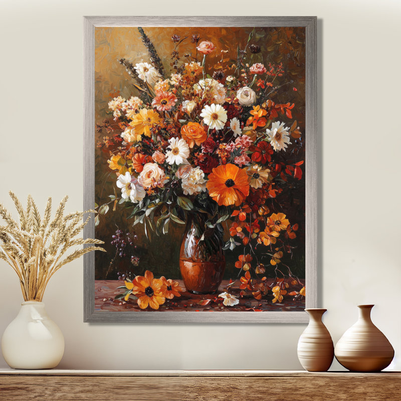 Benton - Floral Canvas Prints, Argent argent, H 44 po x l 34 po, Reproduction encadrée sans passe-partout