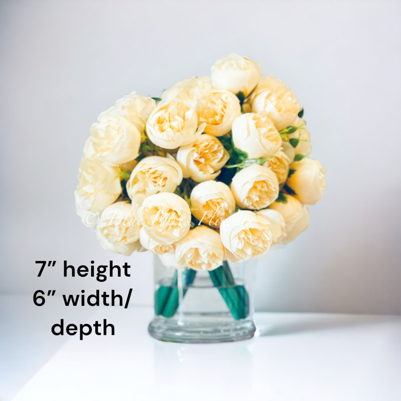Peony Floral Arrangements in Vase, Yellow