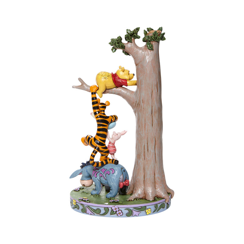 Hand-Painted Multicolor Wood Winnie the Pooh Figurine