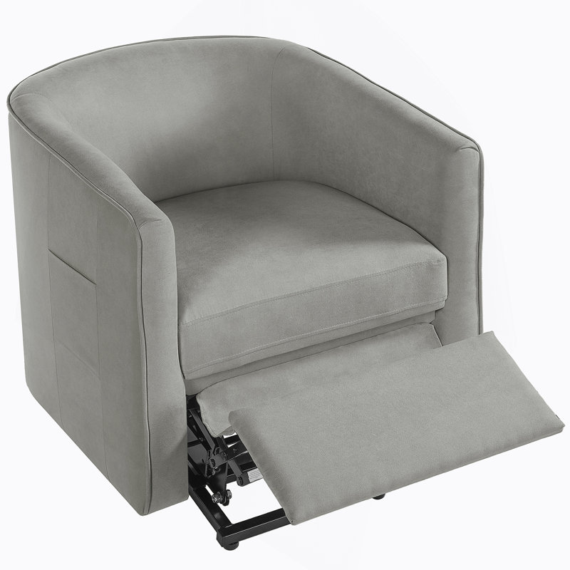 Power Lift Recliner Barrel Shape Recliner Chair Lift Assist Reclining Chair Electric Lift Chair With Footrest And Side Pocket For Seniors, Grey