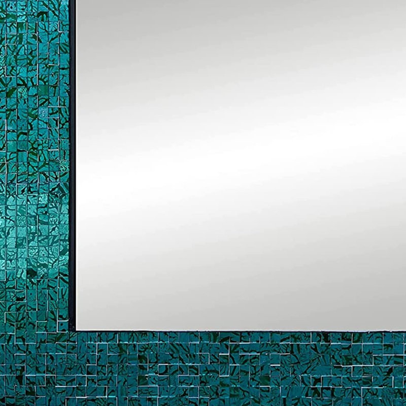 Mosaic Wall Rustic Accent Mirror, Green/Blue