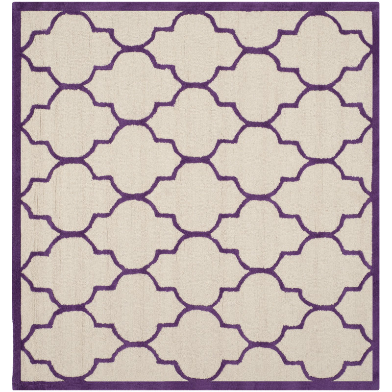 Rotteck Geometric Wool Hand Woven Area Rug, Square 183 cm