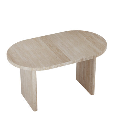 Modern Extendable Dining Table, 55.12" to 70.87" Adjustable Length, Ancient White MDF Finish