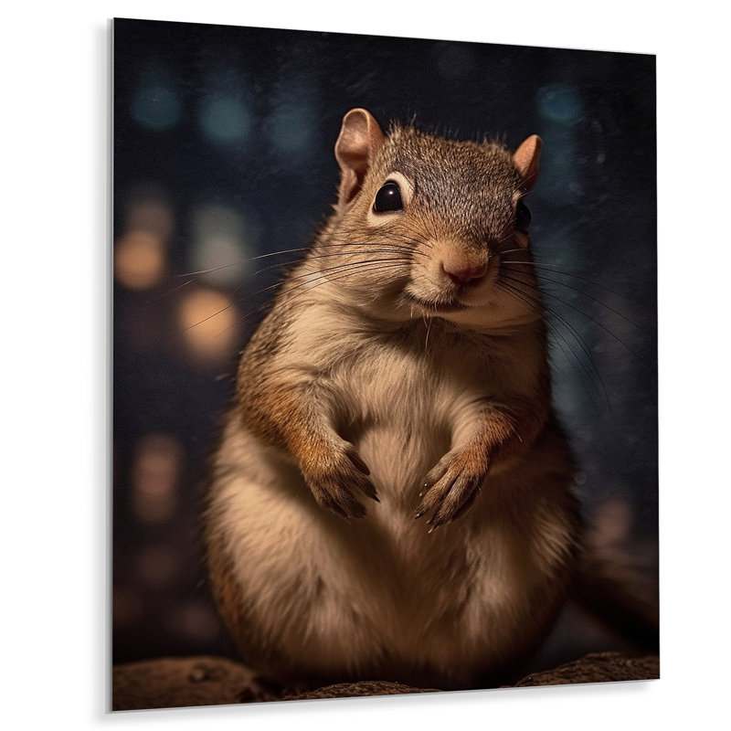 Décoration murale en métal écureuil brun - animaux écureuil, H 20 po x l 12 po x P 1 po